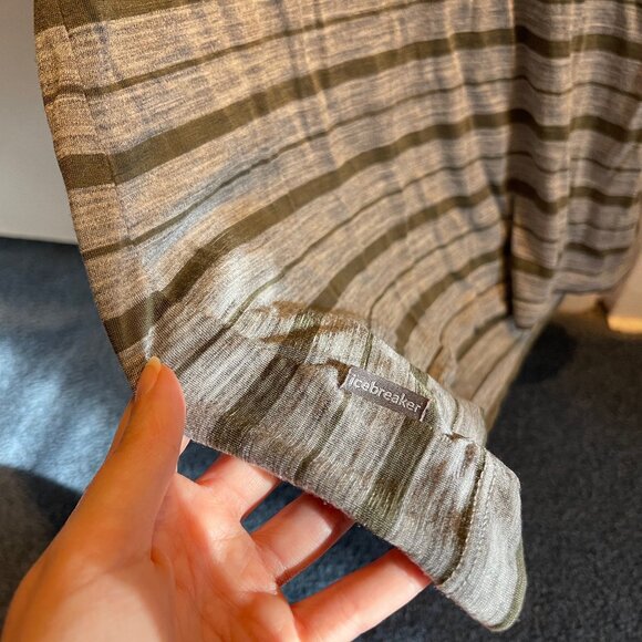 Icebreaker Women's Merino Wool Cool-Lite T-shirt Wave Stripe Size M - Picture 7 of 7